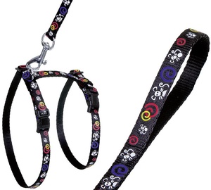 Karlie Flamingo Harness & Collar Black