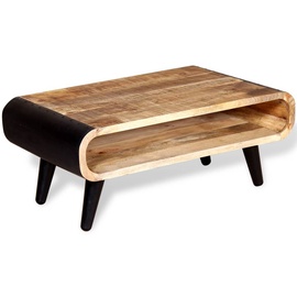 Kafijas galdiņš VLX Rough Mango Wood, brūna/melna, 900 mm x 550 mm x 390 mm