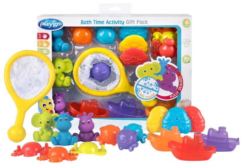 Vannimänguasjade komplekt Playgro Bath Time Activity Gift Pack, mitmevärviline, 16 tk