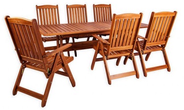 Folkland Timber Folding Garden Set Bavaria 6 Brown