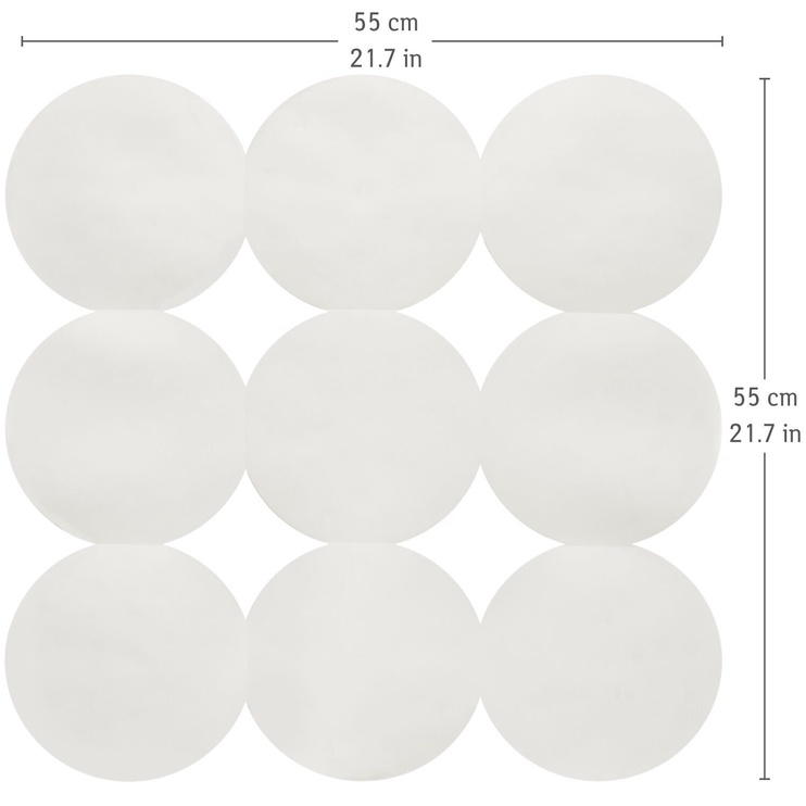 Vannas istabas paklājs Tatkraft Bubbles, balta, 55 cm x 55 cm