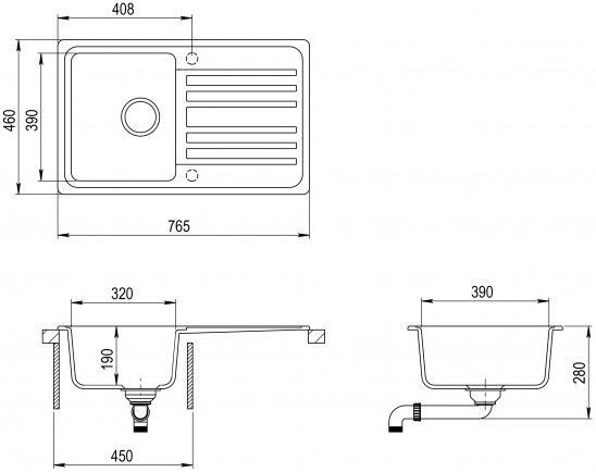 Köögivalamu Aquasanita SQ101-202AW, kivi, 765 mm x 460 mm
