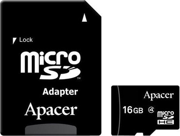 Apacer 16GB MicroSDHC Class 4 + Adapter AP16GMCSH4-R