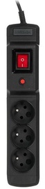 ActiveJet Surge Protector 3 Outlet Black 2.5m