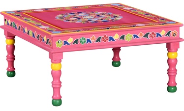 Kafijas galdiņš VLX 244837 Hand Painted, rozā, 600 mm x 600 mm x 300 mm