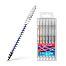 ErichKrause R-301 Glitter Gel Pen Original Gel 6pcs