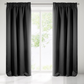 Nakts aizkari Eurofirany Logan Blackout, melna, 135 cm x 270 cm