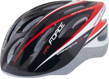 Ķivere velobraukšanai universālā Force HAL, balta/melna/sarkana, S/M, 540 - 580 mm