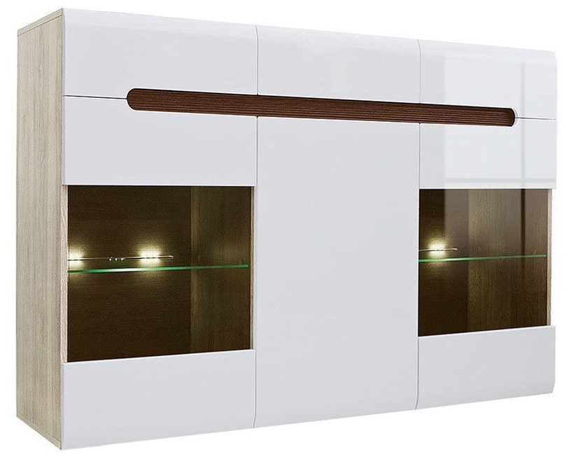 Шкаф-витрина Azteca Trio, коричневый, 150 см x 41 см x 104 см