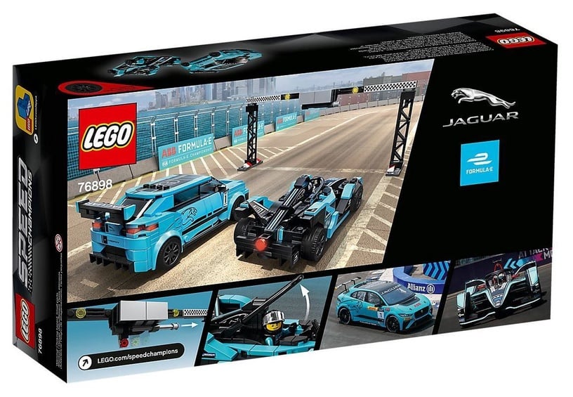 Konstruktors LEGO Speed Champions Formula E Panasonic Jaguar Racing GEN2 Car & Jaguar I-Pace eTrophy 76898
