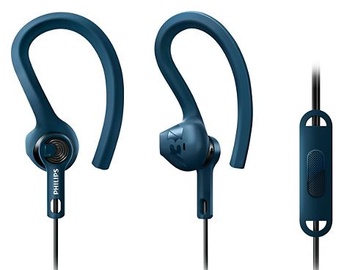 Philips ActionFit Sports Headphones w/Mic SHQ1405 Blue