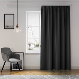 Kardin AmeliaHome Oxford Pleat, must, 1400 mm x 2500 mm