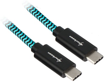 Sharkoon Cable USB-C To USB-C Aluminium+Braided 1m Black/Blue