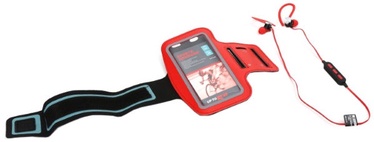 Platinet PM1075B 2in1 In-Ear Sport Stereo Headset + Armband Smarthone Case 5" Max Red