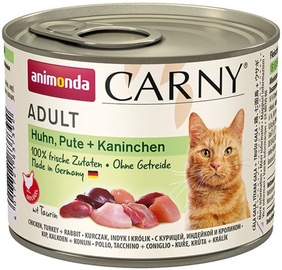 Влажный корм для кошек Animonda Carny Adult, крольчатина/курица/индюшатина, 0.2 кг