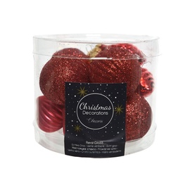 Ziemassvētku eglītes rotaļlieta 014502 Red, 12 gab.
