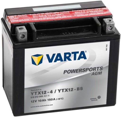 Akumulators Varta Powersports AGM YTX12-4 / YTX12-BS, 12 V, 10 Ah, 150 A