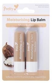 Pretty Moisturising Lip Balm Shea Butter 2x4.3ml