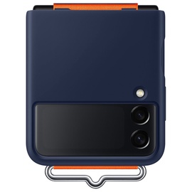 Чехол Samsung Silicone Cover for Galaxy Z Flip 3 with Strap navy, синий