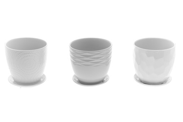 Lillepott alusega 4living, 18,5 cm, valge