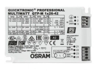 Drosele Osram QTP-M, 42 W, 10.3 cm x 6.7 cm x 3.1 cm