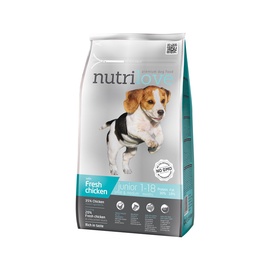 Sausas ėdalas šunims Nutrilove Junior Small & Medium, su vištiena, 1.6 kg