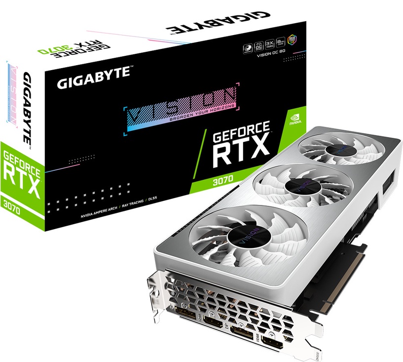 Видеокарта Gigabyte GeForce RTX 3070 GV-N3070VISION LHR version, 8 ГБ, GDDR6