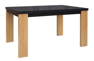 Black Red White Arosa Extendable Table 140/180cm Baltic Oak/Black Gloss