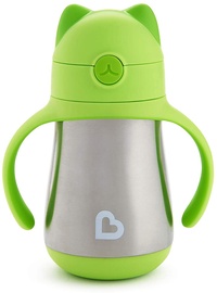 Munchkin Cool Cat Stainless Steel Straw Cup Green