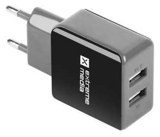 Natec Charger Adapter USB x2 Black/Grey