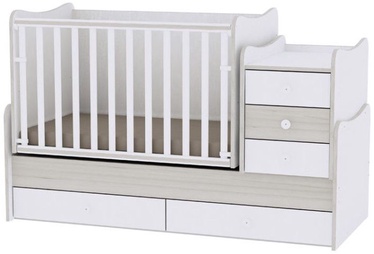 Bērnu gulta Bertoni Lorelli Maxi Plus White/Light Oak, 167x72 cm