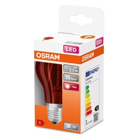 Лампочка Osram LED, E27, красный, E27, 2.5 Вт, 45 лм