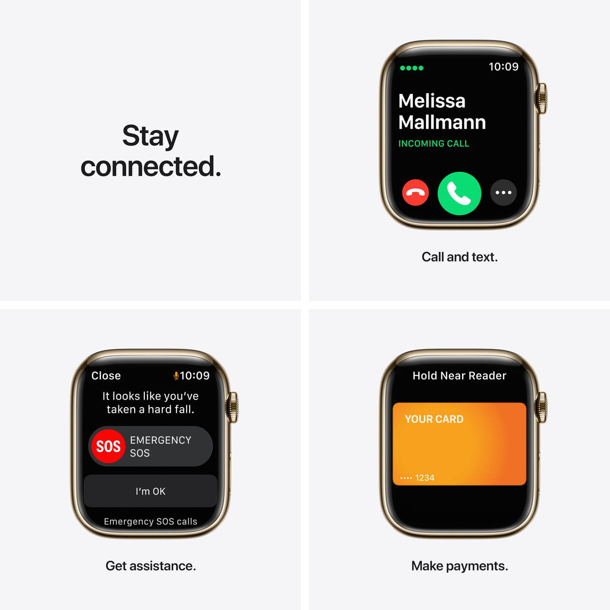 Išmanusis laikrodis Apple Watch Series 7 GPS + LTE 45mm Stainless Steel LT,  aukso - Senukai.lt