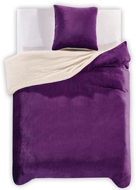 DecoKing Teddy Bedding Set Purple 155x220/80x80