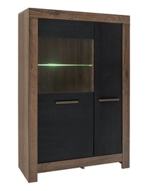 Vitrina Black Red White Balin Oak Monastery/Black Oak, 100.5x39.5x148.5 cm