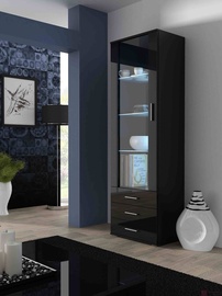 Шкаф-витрина Cama Meble Soho S1, черный, 60 см x 41 см x 192 см
