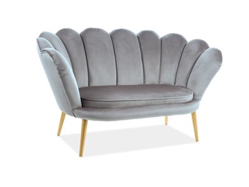 Signal Meble Magnolia 2 Velvet Sofa Grey/Gold