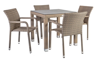 Home4you Larache K21208 Table And Four Chair Set Grey