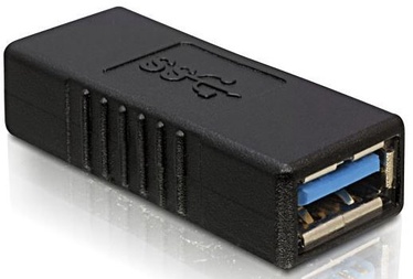 Адаптер Delock USB 3.0-A USB 3.0 A female, USB 3.0 A female, черный