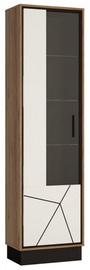 Meble Wojcik Brolo BROV01 Showcase Left Catania Oak/Black Pearl/White