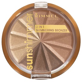 Bronzējošs pulveris Rimmel London 3 in 1 Shimmering 02, 9.9 g