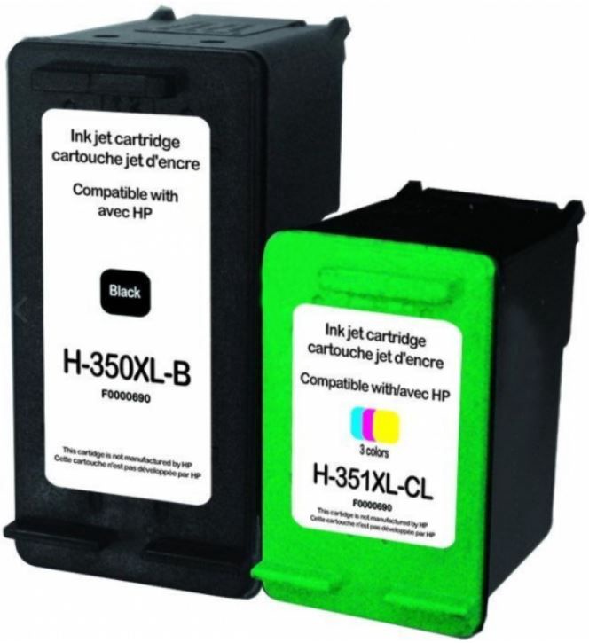Картридж для струйного принтера Uprint H-350/351XL-PACK, синий/черный/красный/желтый