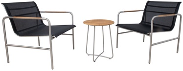 Āra mēbeļu komplekts Home4you Tela 21184, melns, 2 sēdvietas