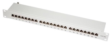 LogiLink Patch Panel for 24 STP CAT 6a Keystone Grey