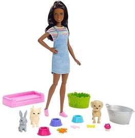 Mattel Barbie Play N Wash Pets Doll And Playset FXH12