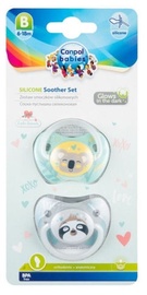 Lovi Orthodontic Silicone Soothers Exotic Animals 6-18m 23/921 2pcs Grey