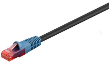Кабель Goobay CAT 6 94393, черный, 30 м