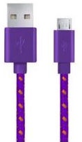 Esperanza Braided Cable USB / USB-micro Purple 1m