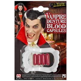 Dekors vampīra zobi ar 4 asins kapsulām