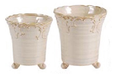 Puķu pods 1376B-6-H2 15x16cm, balts